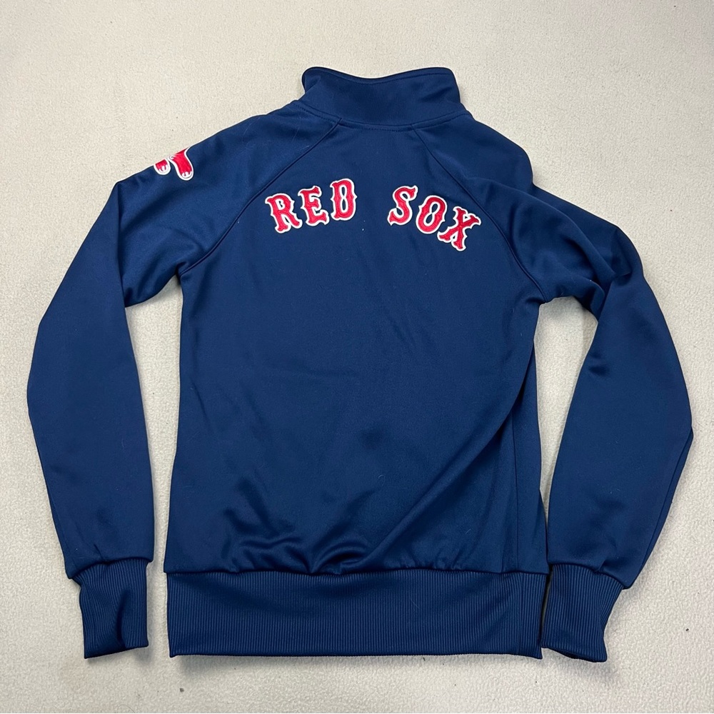 Nike Boston Red Sox Jacket Women Small Blue Full Zip Sewn Letters Long Sleeves - Picture 9 of 11